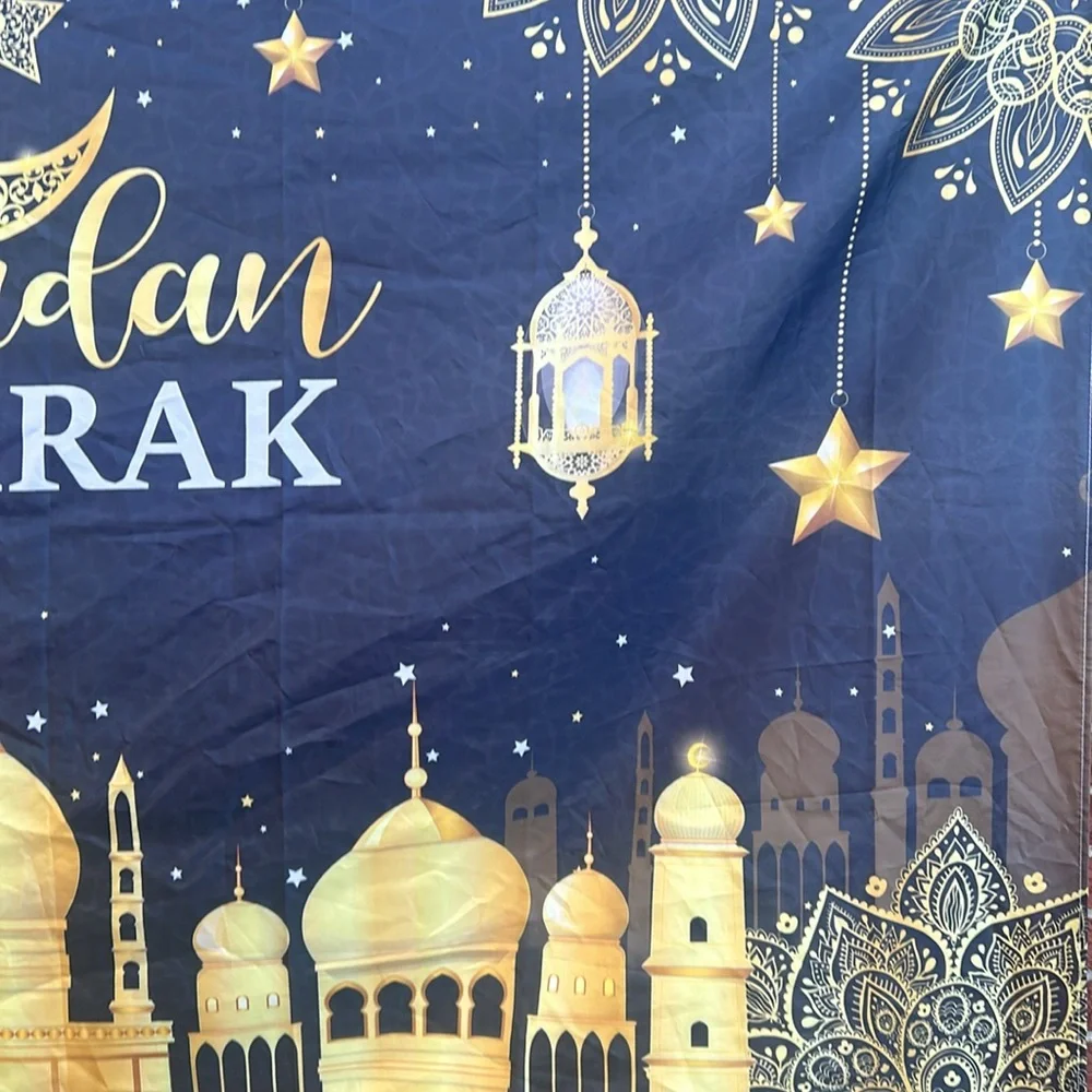 Ramadan Mubarak background, 4 x 6, black and gold,